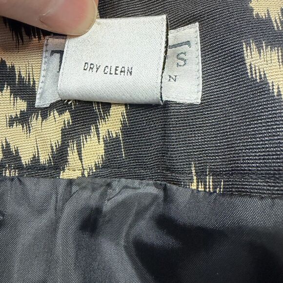 Talbots Collection Cotton/Silk Blend Skirt, Black & Tan, 12 - Picture 6 of 8